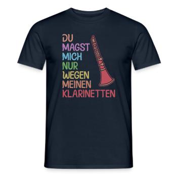 Klarinette Klarinettenspieler Klarinettist - Männer T-Shirt - Navy - Vorne - AI Model Male 178 light (178cm)