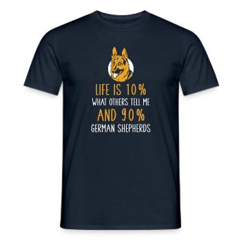 others tell me and 90% German Shepherds - Männer T-Shirt - Navy - Vorne - AI Model Male 178 light (178cm)