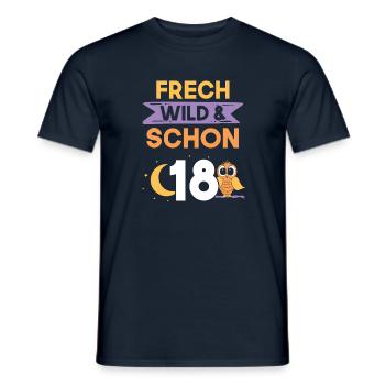 18 Jahre Geburtstag Eule - Männer T-Shirt - Navy - Vorne - AI Model Male 178 light (178cm)