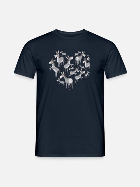 Herz Esel - Männer T-Shirt - Navy