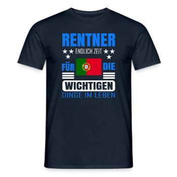 Rentner Rente Rentenbeginn Portugal - Männer T-Shirt - Navy - Vorne - AI Model Male 178 light (178cm)