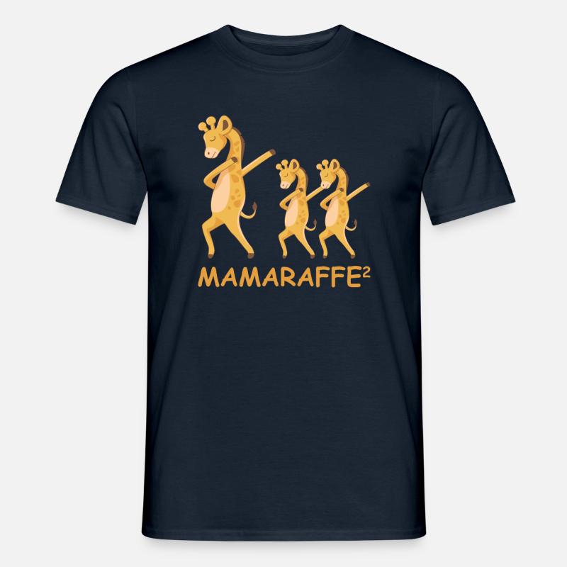Schwanger werdene Mutter Zwillinge Giraffe - Männer T-Shirt - Navy