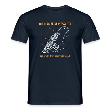 Ich mag keine Menschen Wellensittiche - Männer T-Shirt - Navy - Vorne - AI Model Male 178 light (178cm)