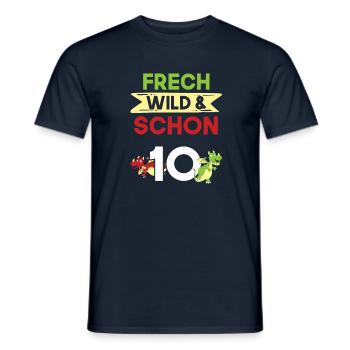 10 Jahre Geburtstag Junge Mädchen Drachen - Männer T-Shirt - Navy - Vorne - AI Model Male 178 light (178cm)