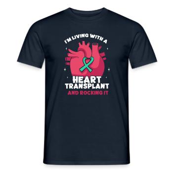 I'm Living With A heart Transplant And Rocking It - Männer T-Shirt - Navy - Vorne - AI Model Male 178 light (178cm)