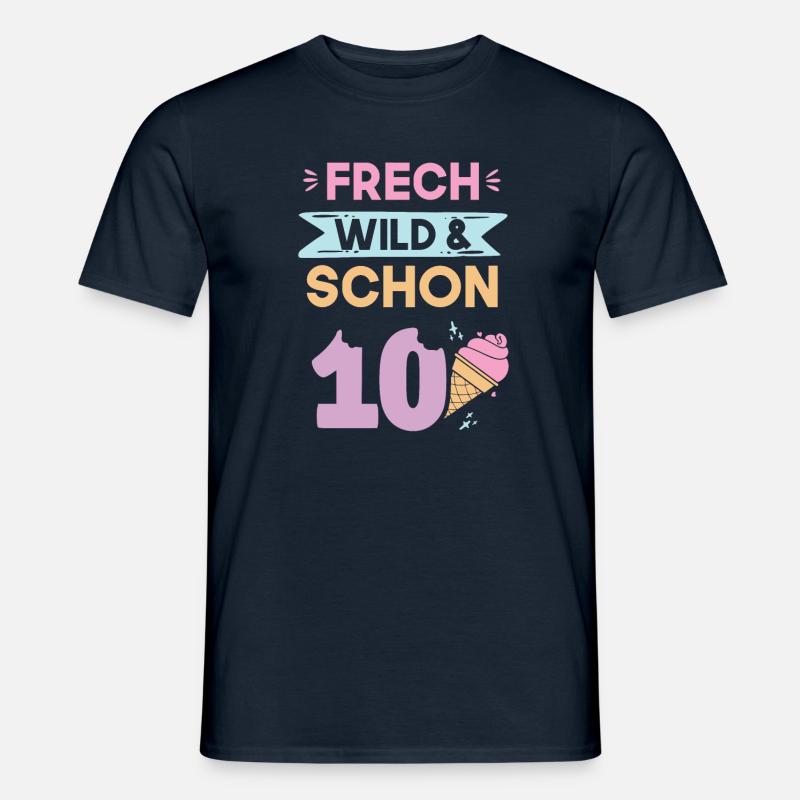 10 Jahre Geburtstag Junge Mädchen Eis essen - Männer T-Shirt - Navy