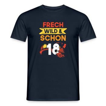 18 Jahre Geburtstag Feuerwehr - Männer T-Shirt - Navy - Vorne - AI Model Male 178 light (178cm)