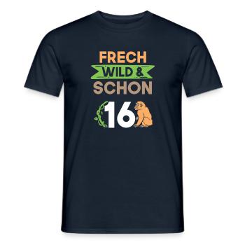 16 Jahre Geburtstag Affe - Männer T-Shirt - Navy - Vorne - AI Model Male 178 light (178cm)
