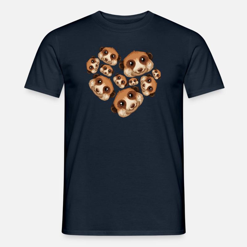 Herz Erdmännchen - Männer T-Shirt - Navy