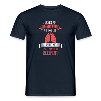 I never me my hero Lung transplant recipent - Männer T-Shirt - Navy - Vorne - AI Model Male 178 light (178cm)