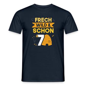 7 Jahre Geburtstag Junge Mädchen Imker Biene - Männer T-Shirt - Navy - Vorne - AI Model Male 178 light (178cm)