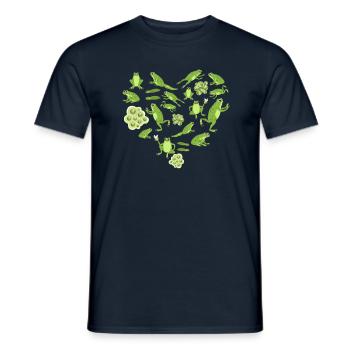 Herz Frosch - Männer T-Shirt - Navy - Vorne - AI Model Male 178 light (178cm)