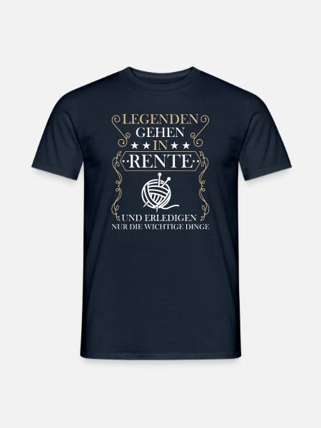 Rentner Rente Rentenbeginn Stricken Häkeln - Männer T-Shirt - Navy