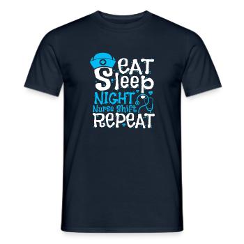 Eat Sleep Night Nurse Shift Repeat - Männer T-Shirt - Navy - Vorne - AI Model Male 178 light (178cm)