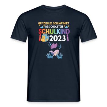 Meerjungfrau Schulanfang Schulkind 2023 - Männer T-Shirt - Navy - Vorne - AI Model Male 178 light (178cm)
