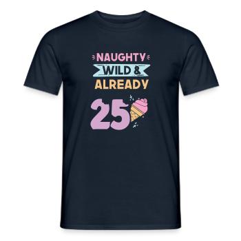 Geschenk 25 Jahre Geburtstag Eis essen - Männer T-Shirt - Navy - Vorne - AI Model Male 178 light (178cm)