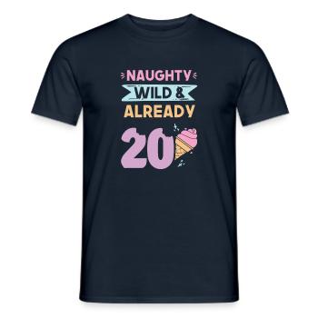 Geschenk 20 Jahre Geburtstag Eis essen - Männer T-Shirt - Navy - Vorne - AI Model Male 178 light (178cm)