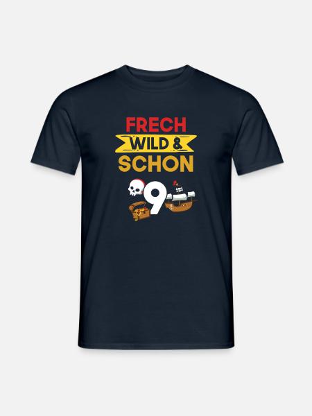 9 Jahre Geburtstag Junge Mädchen Pirat - Männer T-Shirt - Navy