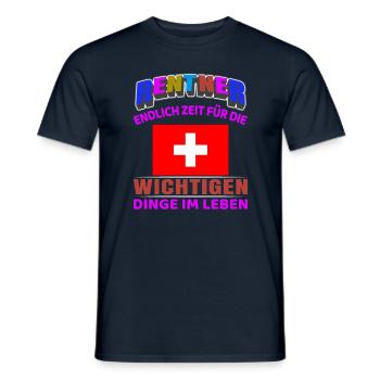 Rentner Rente Rentenbeginn Schweiz - Männer T-Shirt - Navy - Vorne - AI Model Male 178 light (178cm)