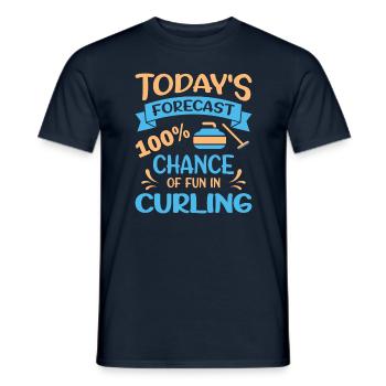 Les prévisions d’aujourd’hui 100% de chances de s’amuser au curling - T-shirt homme - marine - Devant - AI Model Male 178 light (178cm)