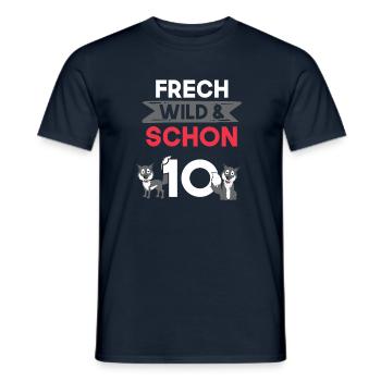 10 Jahre Geburtstag Junge Mädchen Wolf - Männer T-Shirt - Navy - Vorne - AI Model Male 178 light (178cm)