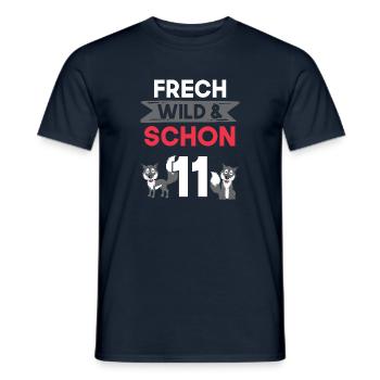 11 Jahre Geburtstag Junge Mädchen Wolf - Männer T-Shirt - Navy - Vorne - AI Model Male 178 light (178cm)