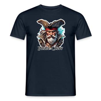 Pirat / Ahoi / Anker / Kapitän / Totenkopf / Rum - Männer T-Shirt - Navy - Vorne - AI Model Male 178 light (178cm)