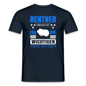Rentner Rente Rentenbeginn Meerschweinchen - Männer T-Shirt - Navy - Vorne - AI Model Male 178 light (178cm)