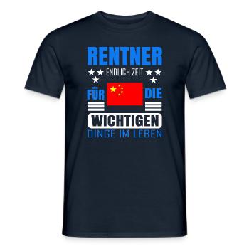 Rentner Rente Rentenbeginn China - Männer T-Shirt - Navy - Vorne - AI Model Male 178 light (178cm)