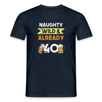 Geschenk 40 Jahre Geburtstag Bier Biertrinker - Männer T-Shirt - Navy - Vorne - AI Model Male 178 light (178cm)