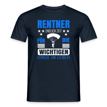 Rentner Rente Rentenbeginn Fallschirmspringen - Männer T-Shirt - Navy - Vorne - AI Model Male 178 light (178cm)