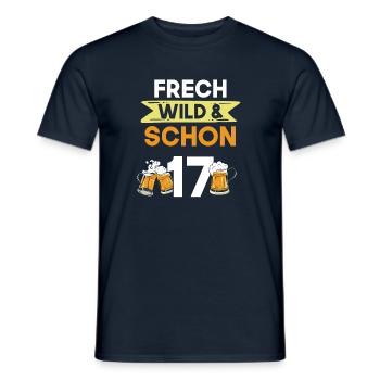 17 Jahre Geburtstag Bier Biertrinker - Männer T-Shirt - Navy - Vorne - AI Model Male 178 light (178cm)