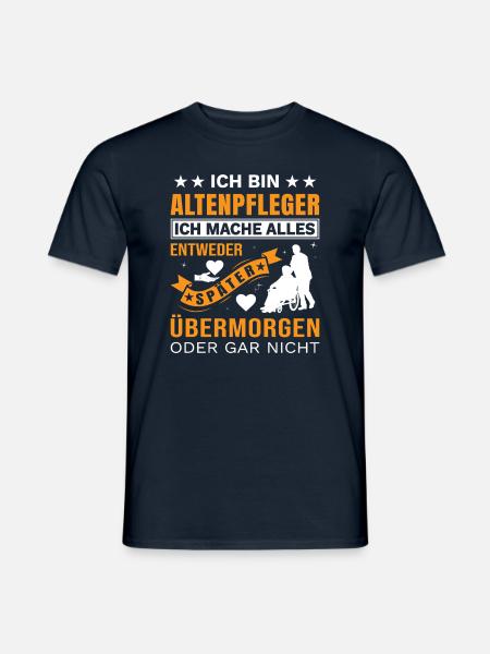 Altenpflege Pfleger Pflegepersonal Pflegekraft - Männer T-Shirt - Navy