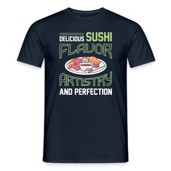 Sushi Japan Essen Sushi-Mahlzeit - Männer T-Shirt - Navy - Vorne - AI Model Male 178 light (178cm)