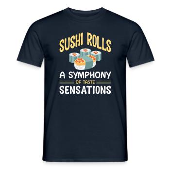 Sushi Japan Essen Sushi-Mahlzeit - Männer T-Shirt - Navy - Vorne - AI Model Male 178 light (178cm)