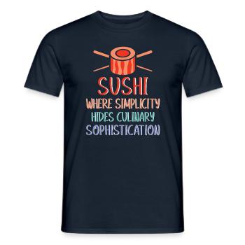 Sushi Japan Essen Sushi-Mahlzeit - Männer T-Shirt - Navy - Vorne - AI Model Male 178 light (178cm)