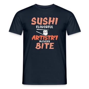 Sushi Japan Essen Sushi-Mahlzeit - Männer T-Shirt - Navy - Vorne - AI Model Male 178 light (178cm)