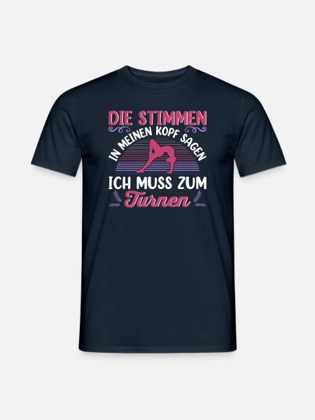 Turnen Mädchen Gymnastik Turnanzug Turnerin - Männer T-Shirt - Navy
