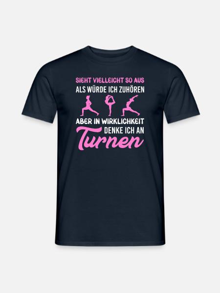 Turnen Mädchen Gymnastik Turnanzug Turnerin - Männer T-Shirt - Navy