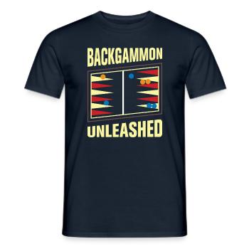 Backgammon Spiel - Männer T-Shirt - Navy - Vorne - AI Model Male 178 light (178cm)