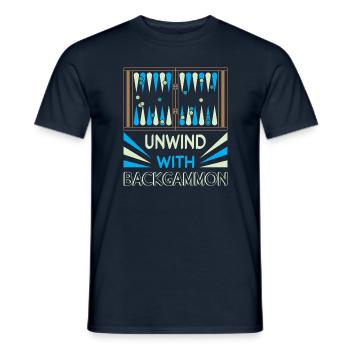 Backgammon Spiel - Männer T-Shirt - Navy - Vorne - AI Model Male 178 light (178cm)