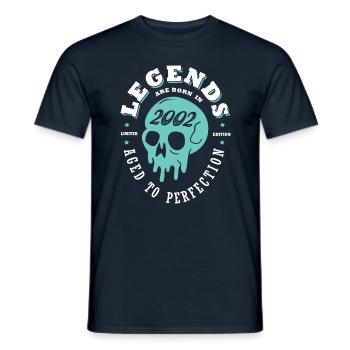2002 anniversary skull 21 years - Men's T-Shirt - navy - Front - AI Model Male 178 light (178cm)