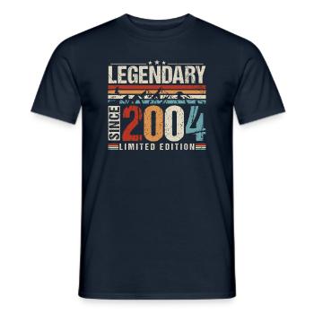 Légendaire depuis 2004 Vintage cadeau d’anniversaire - T-shirt homme - marine - Devant - AI Model Male 178 light (178cm)