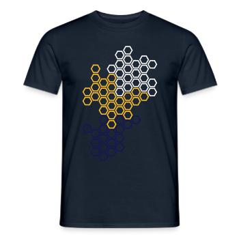 Sechseck Hexagon Muster Sportlich Modern Kunst - Männer T-Shirt - Navy - Vorne - AI Model Male 178 light (178cm)