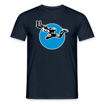 Skydive - Fallschirmspringen - 02 - Männer T-Shirt - Navy - Vorne - AI Model Male 178 light (178cm)