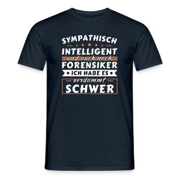 Sympathisch und intelligent - Forensiker Edition - Männer T-Shirt - Navy - Vorne - AI Model Male 178 light (178cm)