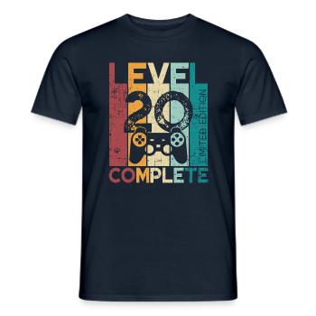 20 Birthday Level 20 Complete 20 Years Gift - Men's T-Shirt - navy - Front - AI Model Male 178 light (178cm)