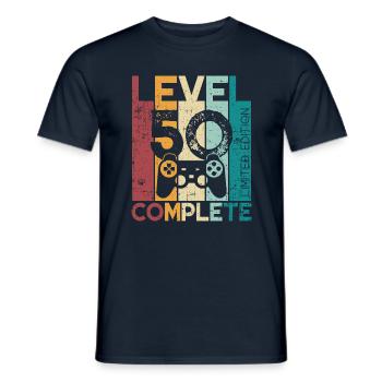 50 Birthday Level 50 Complete 50 Years Gift - Men's T-Shirt - navy - Front - AI Model Male 178 light (178cm)