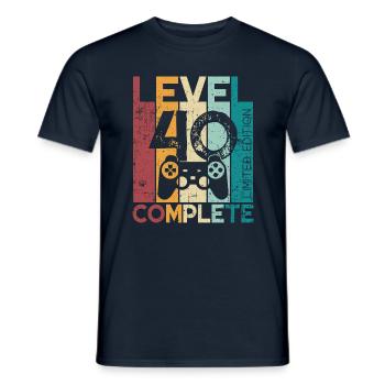 40 Anniversaire Niveau 40 Cadeau complet de 40 ans - T-shirt homme - marine - Devant - AI Model Male 178 light (178cm)