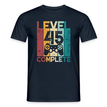 45 Birthday Level 45 Complete 45 Years Gift - Men's T-Shirt - navy - Front - AI Model Male 178 light (178cm)